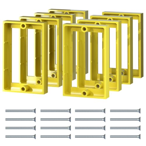 ABS 1/2 Inch Outlet Box Extender, Single Gang, Yellow, 8 Pack - color: Yellow, size: 8 PC