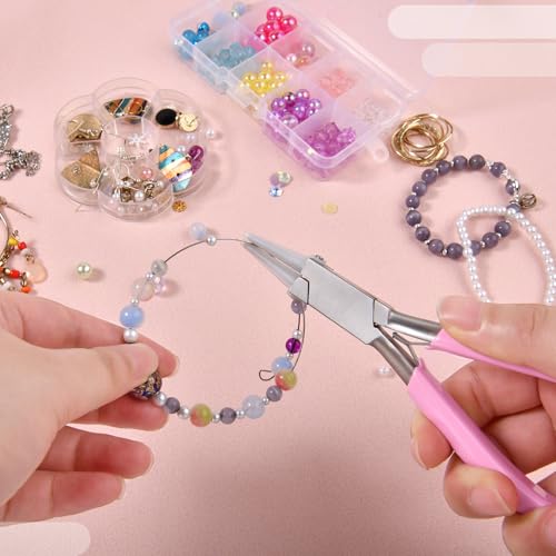 Round Nose Nylon Jaw Pliers for Jewelry Making, Mini Tapered Protective Soft Jaws, Includes Replacement Tips, Round Needle Nose Pliers for Beading, Looping, Shaping Wire, and DIY Crafts - style: Round Nose Nylon Jaws Pliers