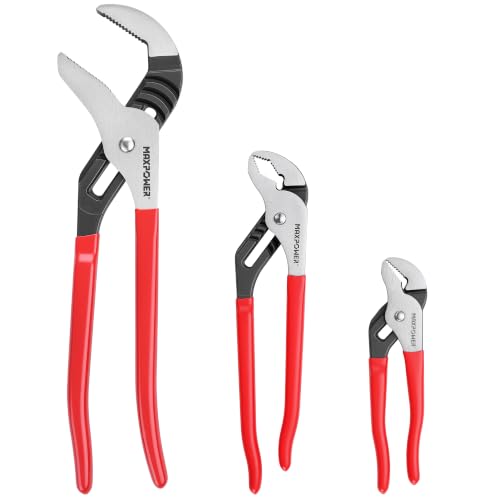 MAXPOWER 8 12 16-inch Groove Joint Pliers, Quick Adjustment Pliers Set - size: 8" 12" 16"