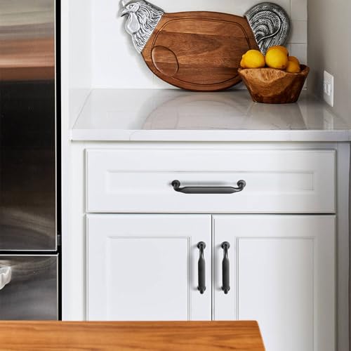 12 Pack Black Zinc Alloy Cabinet Handles - 3.8''(96mm) Hole Center Cabinet Pull Hardware for Bedroom, Kitchen L101 - color: Black, size: 3.8'' Hole Center