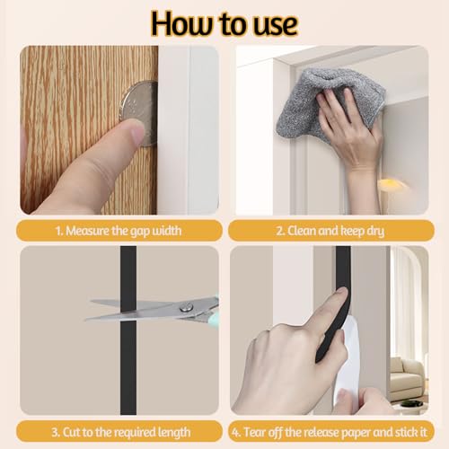 Foam Weather Stripping Door Seal,1 Inch W x 1/17 Inch T x 33 Feet Window Sealing Tape，Single-Sided Self-Adhesive Insulation Sealing Strip,Black - color: Black, size: 1 IN x 1/17 IN x 33FT