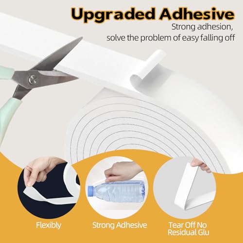 Foam Weather Stripping Door Seal,1 Inch W x 1/17 Inch T x 33 Feet White Window Sealing Tape，Single-Sided Self-Adhesive Insulation Sealing Strip - color: White, size: 1 IN x 1/17 IN x 33FT
