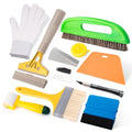 FOSHIO Professional Wallpaper Tools Kit, Including Wallpaper Smoothing Brush, Seam Roller, Paste Brush, Wallpaper Smoothing Tool, Wallpaper Scraper, Vinyl Wrap Gloves, Mesureing Tape, Exacto Knife - color: 03 Wallpaper Kit