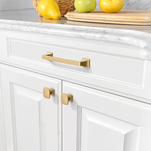 Amerdeco 10 Pack Champagne Bronze Cabinet Pulls - 5 Inch(128mm) Hole Center Cabinet Hardware for Bathroom & Dresser - color: Champagne Bronze, size: 5" hole center