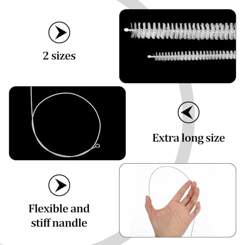 Ymapinc 4pcs 39.4 Inches Straw Cleaner Brush Extra Long, Extra Long Pipe Cleaners for Cleaning Straw, Tube, Pipe, Hose, Refrigerator Drain, Laboratory Catheter Brush, White - style: 1/2-inch and 1/4-inch