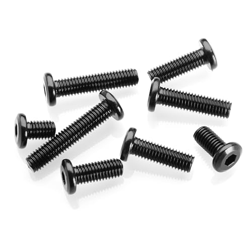 Mywish M8 x 20mm 20Pcs Flat Head Hex Socket Cap Screws Bolts, 304 Stainless Steel Furniture Bolts Full Thread, Black Oxide & Hex Spanner - color: Black-M8, size: 20mm