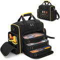 Marscamd Tool Bag with 3 Removable Cases, 2 Layers Tool Tote for Hand Tools - color: Black with Yellow Binding