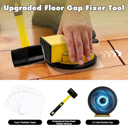Heavy Duty Suction Cup Floor Gap Fixer with Mallet for Laminate & Hardwood