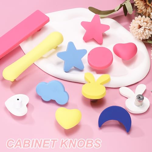 uxcell 4 Pcs Cabinet Knobs, 96mm Plastic Cute Dresser Pulls Cartoon Soft Rubber Drawer Handle Pulls with Screws for Bedroom Cupboard Closets Bookcase Kitchen, Strip, White