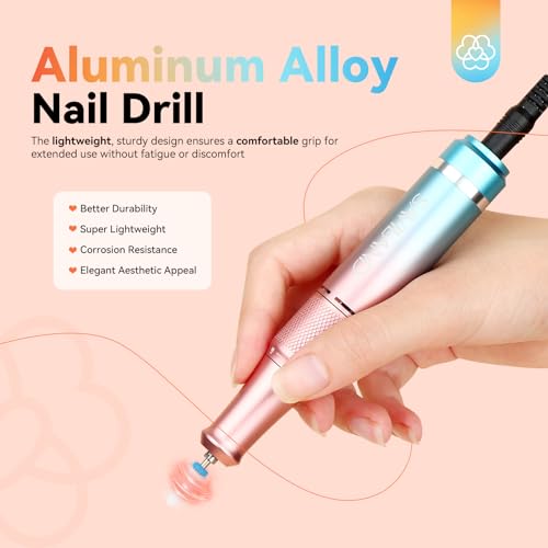 SAVILAND 40000 RPM Low Noise Electric Nail Drill for Acrylic Gel Polish - color: Orange&blue