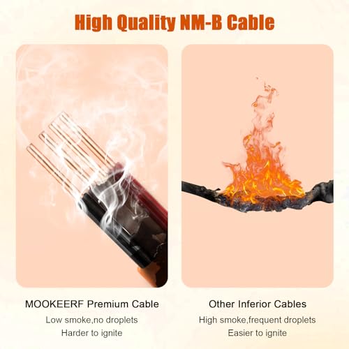 10/3 Wire with Ground - 10FT 10 Gauge NM-B Non-Metallic Sheathed Cable 100% Pure Copper 10 AWG 3 Conductor Residential Indoor Wire for Outlets, Switches, Other Loads and Lighting Wiring Projects etc. - size: 10FT, style: 10AWG/3
