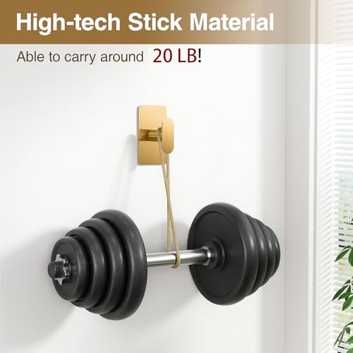 pickpiff Adhesive Towel Hooks: 20LB Extra Strong Wall Hanger, Gold 4 Pack - color: Glod, size: 4 Pack