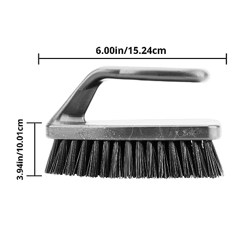 SPARTA Heavy Duty Scrub Brush, Hand Brush with Iron Shape Handle Design for Scrubbing Kitchen Pots and Pans or Bathroom Sink and Shower, 6 Inches, Black, Twin - color: Black, size: 6 Inches (Pack of 1)
