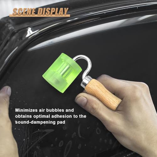 ZIMISI Car Sound Deadening Roller, Wallpaper Seam Roller with Wood Handle, Audio Sound Deadening Application Tool for Heat Abatement Mat, Noise Filter Pads, Wallpaper (1PC) - size: 1PC