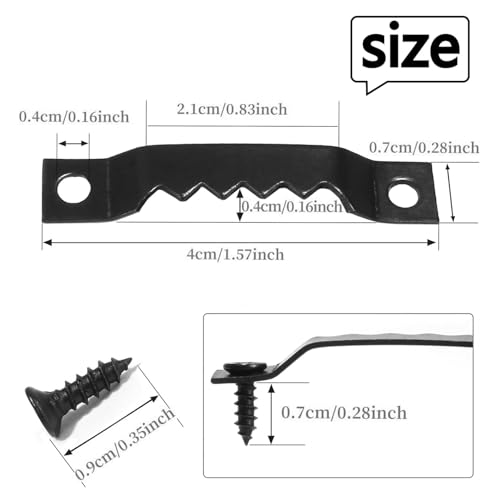 251 Pcs Picture Hanging Kit Black Heavy Duty Picture Hangers Hardware - color: Black