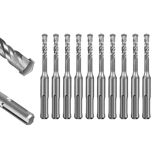 SALI Rotary Hammer Drill Bits 1/4"*4" 10 Pcs Rotary Hammer Drill Bits Concrete Masonry Hole Tool with Storage Case for Concrete, Stone, Brick - size: 1/4"*4"