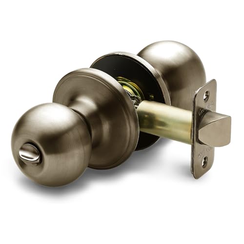 Copper Creek BK2030AB Ball Door Knob, Privacy Function, 1 Pack, in Antique Brass - color: Antique Brass, size: 1 Pack, style: Privacy