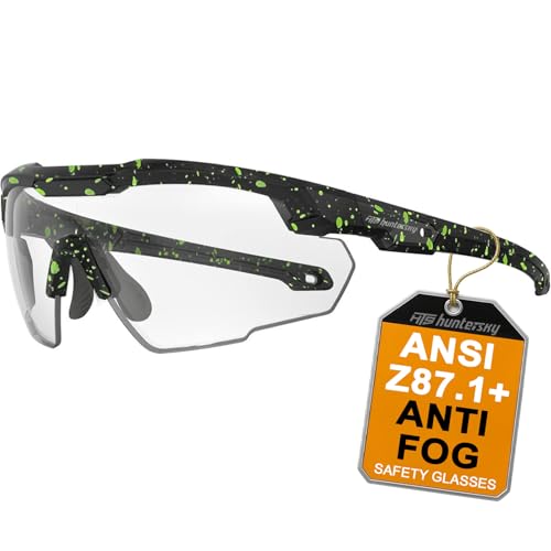HTS HUNTERSKY Ballistic Tactical Shooting Glasses ANSI Z87+ UV400 Protective Eyewear - color: Black Dots Clear