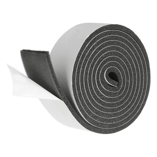 uxcell Weather Stripping Door Seal, 1-9/16" x 3/16" x 6.5 Ft Adhesive Foam Tape Seal Soundproof Insulation Strips for Door Frame Window Gaps (1 Roll, 6.5 Feet) - size: 1-9/16" x 3/16" (6.5 Ft)
