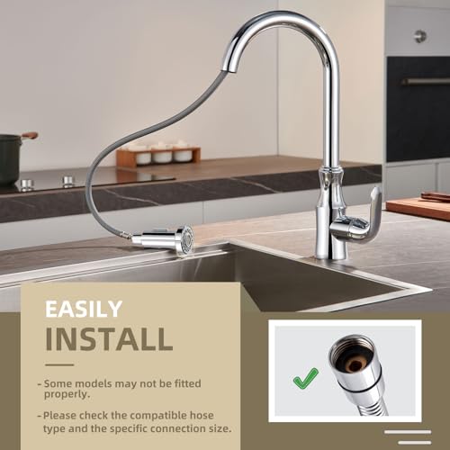 Angle Simple Faucet Head Replacement, Kitchen Sink Sprayer, Chrome - color: Chrome