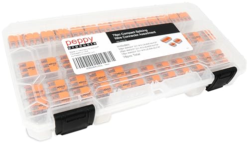 WAGO 221 Lever Nuts 78pc Compact Splicing Wire Connector Assortment with Case. Includes 221-412, 221-413, 221-415
