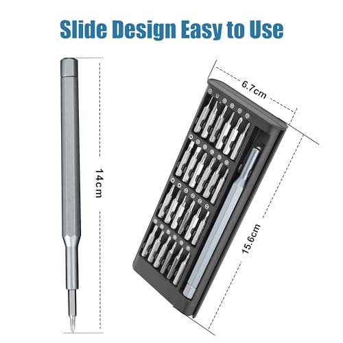 24-in-1 Professional Precision Magnetic Screwdriver Set, Small Screw Driver Set Kit for Fixing Electronics, Mini Tool Kits for Computer Repair, Phone, Watch, Laptop, PCs, Eyeglass- Alloy Tool Steel - style: 24 in 1