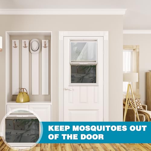 DoubleFill 24" x 38" Door Glass Insert Replacement Kit for Front or Exterior Doors, Venting Sliding Window with Screen, Double Pane Tempered Glass Insert for 1-3/4" Doors Home Improvement