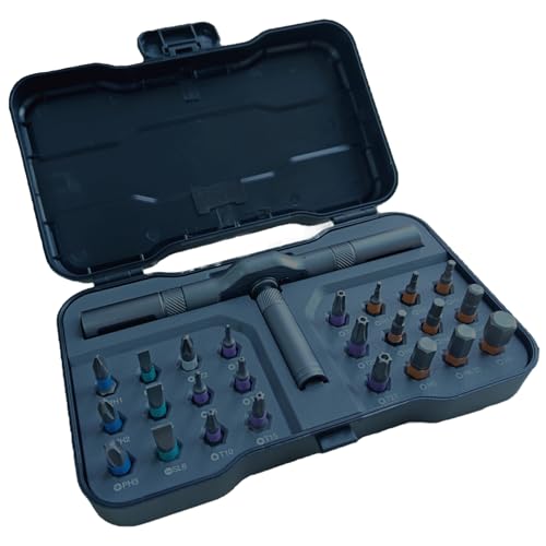 24 in 1 Magnetic Ratchet Screwdriver Set - T Handle Precision Driver Kit with Case | Compact & Portable | for Electronics Repair, Phone, Laptop, Watch, Glasses | DIY Tool Set