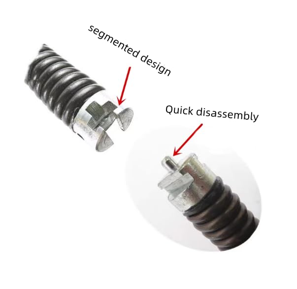 drainage cleaning cable, sewer drainage snake, pipe tool, hollow cable, drainage spiral cable, segmented quick operation (100Feet x 5/8 Inch)