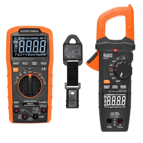 Klein Tools 80195 Digital Multimeter and Clamp Meter Kit, Auto-Ranging TRMS Voltage Tester, 1000V AC/DC, Magnetic Hanger, Professional Test Kit - size: Multimeter & Clamp Meter Kit