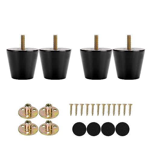 Maricome 2 Inch Legs for Ottoman Wood Furniture Feet with M8 Bolt Black - color: 2 Inch Black
