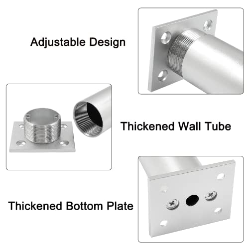 4-Pcs Adjustable Aluminum Alloy Furniture Legs 7" Height Silver - color: Silver, size: 7 Inch