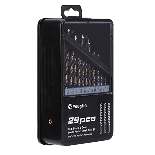 29PCS Metal Drill Bit Set, M2 Twist Drill Bits with Case