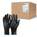 OKIAAS PU Coated Work Gloves Men, Ultra Grip & Lightweight, 60 Pairs Bulk - color: Black (60 Pairs), size: X-Large