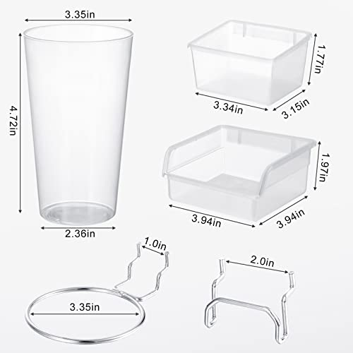 Yookeer 20 Pcs Pegboard Bins and Cups Accessories with Hooks, Clear - color: Clear
