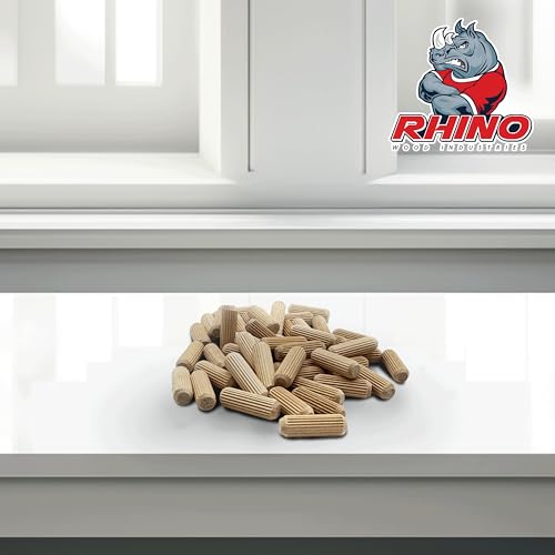 5/16" x 1" - 100 Pack Wooden Dowel Pins - Kiln Dried, Fluted, and Beveled (5/16" x 1", 100pk) - size: 5/16" x 1"