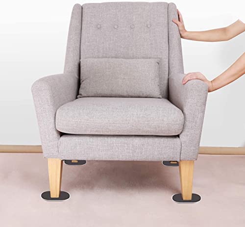 Ezprotekt Large Furniture Sliders for Carpet, 8Pcs Furniture Movers Sliders - color: Beige, size: 9 1/2" x 5 3/4"