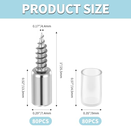 SOPAMI 80 Pcs Cabinet Shelf Support Pegs,Self-Tapping Screws for Cabinets