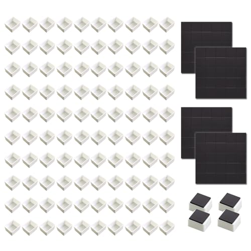 100Pcs Watercolor Half Pans Empty with Magnetic Stripe,Plastic Palette Tins - color: 100 Half Pans
