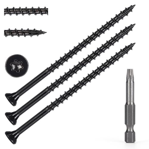 Wood Screws #10 x 3’’, T25 Star Torx Drive Flat Head Deck Screws, Black, 67Pcs (1lb) - color: Black, size: 10X3’’