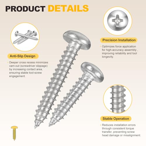 METALLIXITY Phillips Pan Head Self Tapping Screw M3 200Pcs - color: Silver tone, size: M3x4,6,8,10,12,14,16,18,20,25mm