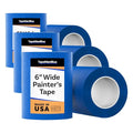 TapeManBlue Wide Painters Tape 6 inch x 60 yds, Made in USA, Extra Wide Masking Tape for Laser Cutting, 3D Printing, and Painting, Removes Cleanly with No Residue (Pack of 3) - size: 6 inch x 60 yards (Pack of 3)