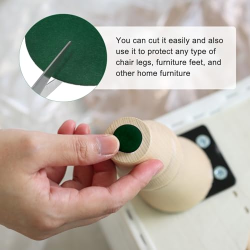 M METERXITY 30-Pack Lamp Base Felt, 4.5 Inch Dia. 2mm Thick Self Adhesive Round Fabric Felt Pads for Lamp/Furniture/DIY, Non-Slip Fiber Backed Patch Circles with Adhesive Backing [Green] - color: Green, size: 4.5" Dia
