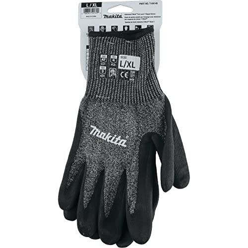 Makita Unisex FitknitÂ T 04145 Advanced FitKnit Cut Level 7 Nitrile Coated Dipped Gloves