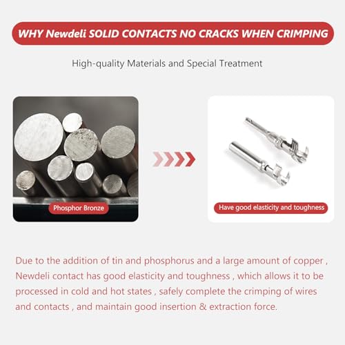 Newdeli 60 Pairs Deutsch Connector Pins and Sockets Stamped Contacts Size 16 Open Barrel Pin Connector Kit for 14-18AWG Wire - Male Pin Connectors 1060-16-0122 & Female Socket Contacts 1062-16-0122 - size: 60 Pairs - Size 16