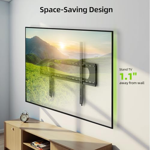 USX MOUNT Fixed TV Wall Mount for 65-120 inch Flat TVs up to 220 Lbs, Low Profile Wall Mount TV Bracket fits 16" 18" 24" 32" Stud Spacing, Max VESA 900x600mm for Most 100 98 90 85 86 inch TV - size: 65-120 inch