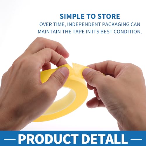 Painters Tape Easy Removal 0.8 Inches x 52.5 Yards Masking Master Tape Yellow - color: Yellow, size: 0.8 Inches x 52.5 Yards