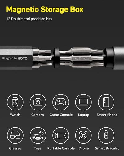 HOTO 24 in 1 Mini Screwdriver Set, Eyeglass Repair Kit, Slate Grey | Magnetic Torx Bit Set, EDC Pen Screwdriver for Electronics, Watches, Phones, Laptops, Cameras, Gadgets for Men - color: Slate Grey