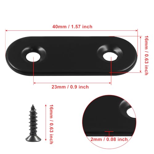 Hordion 12Pcs 1.5" Straight Bracket Stainless Steel Brace Mending Plate - size: 1.5 Inch, style: 12 Pcs