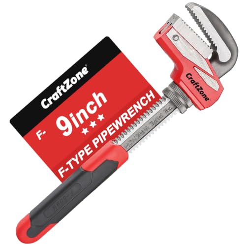 9 Inch Aluminum Pipe Wrench, Heavy-Duty Adjustable Plumbing Wrench, 50mm Max Jaw Capacity, Cr-V Steel Jaw, Lightweight Straight Pipe Wrench for Pipe Fittings - size: 9in